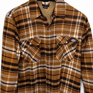 Dickies Tan and Black Plaid Shirt